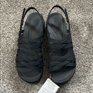 CROCS Black Brooklyn Strappy Sandals